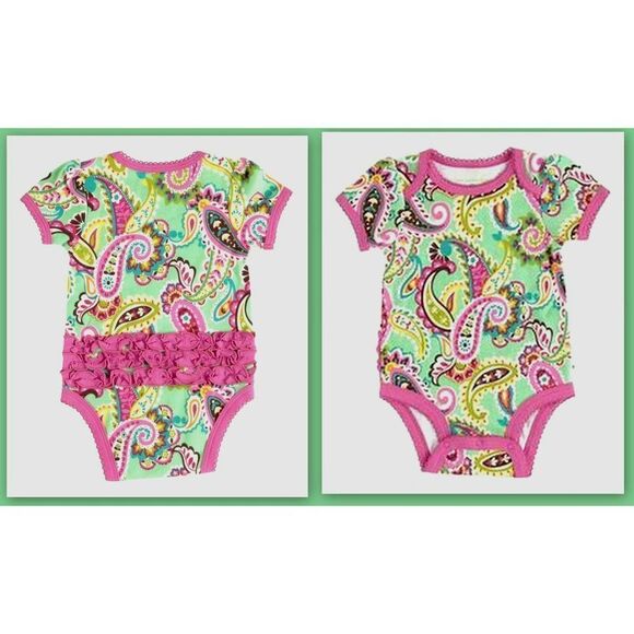 Vera Bradley Baby Tutti Frutti Ruffled Bottom Bodysuit Boxed Sz 3-6 Months NEW - Picture 1 of 7